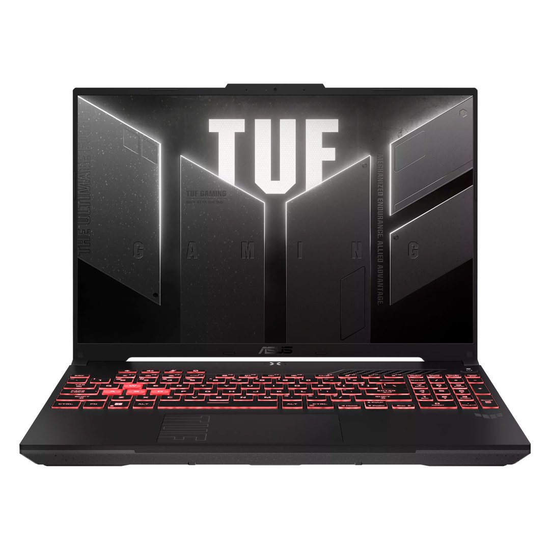 Portátil ASUS TUF Gaming A16 RTX 4050 16GB RAM 512GB SSD pantalla panorámica con diseño gamer frontal.