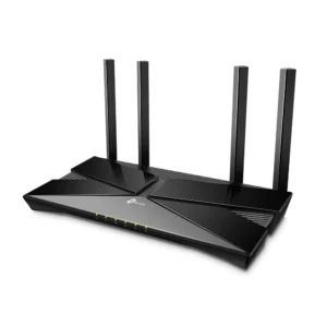 Router TP-Link Archer AX53 WiFi 6 vista lateral resaltando diseño moderno y estructura compacta.