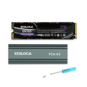 SSD Ediloca EN760 M.2 NVMe 2TB PCIe Gen4 4800MB/s con Disipador - Negro