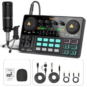 Mezclador MAONO MaonoCaster Lite AU-AM200-S1 Digital con Micrófono y 8 Efectos - Negro