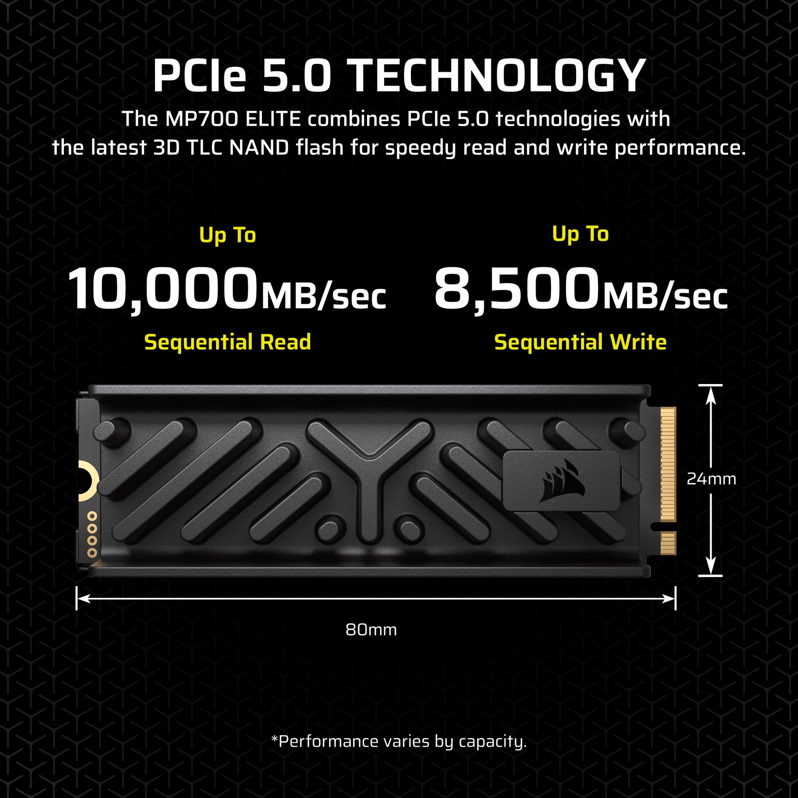 SSD Corsair MP700 Elite 1TB M.2 2280 PCIe 5.0 Negro - Alta Velocidad hasta 10,000 MB/s - Image 3