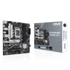 Placa Base ASUS Prime B760M-A D4 mATX LGA 1700 para Intel, DDR4, PCIe 4.0, 32GB RAM