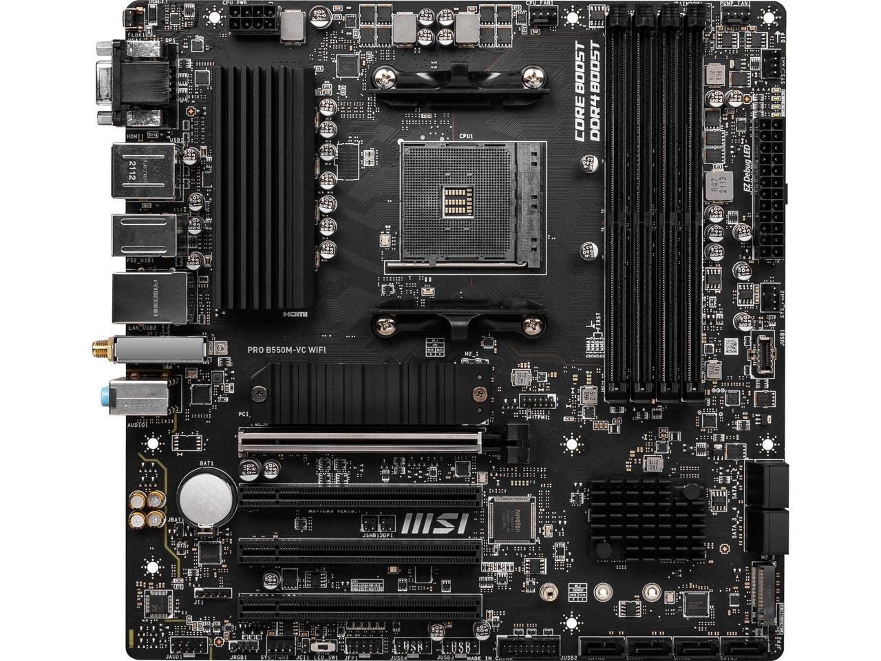 MSI PRO B550M-VC WiFi Placa Base AM4 para AMD Ryzen 5000, mATX, DDR4, PCIe 4.0, Wi-Fi 6E, Bluetooth 5.2 - Image 3