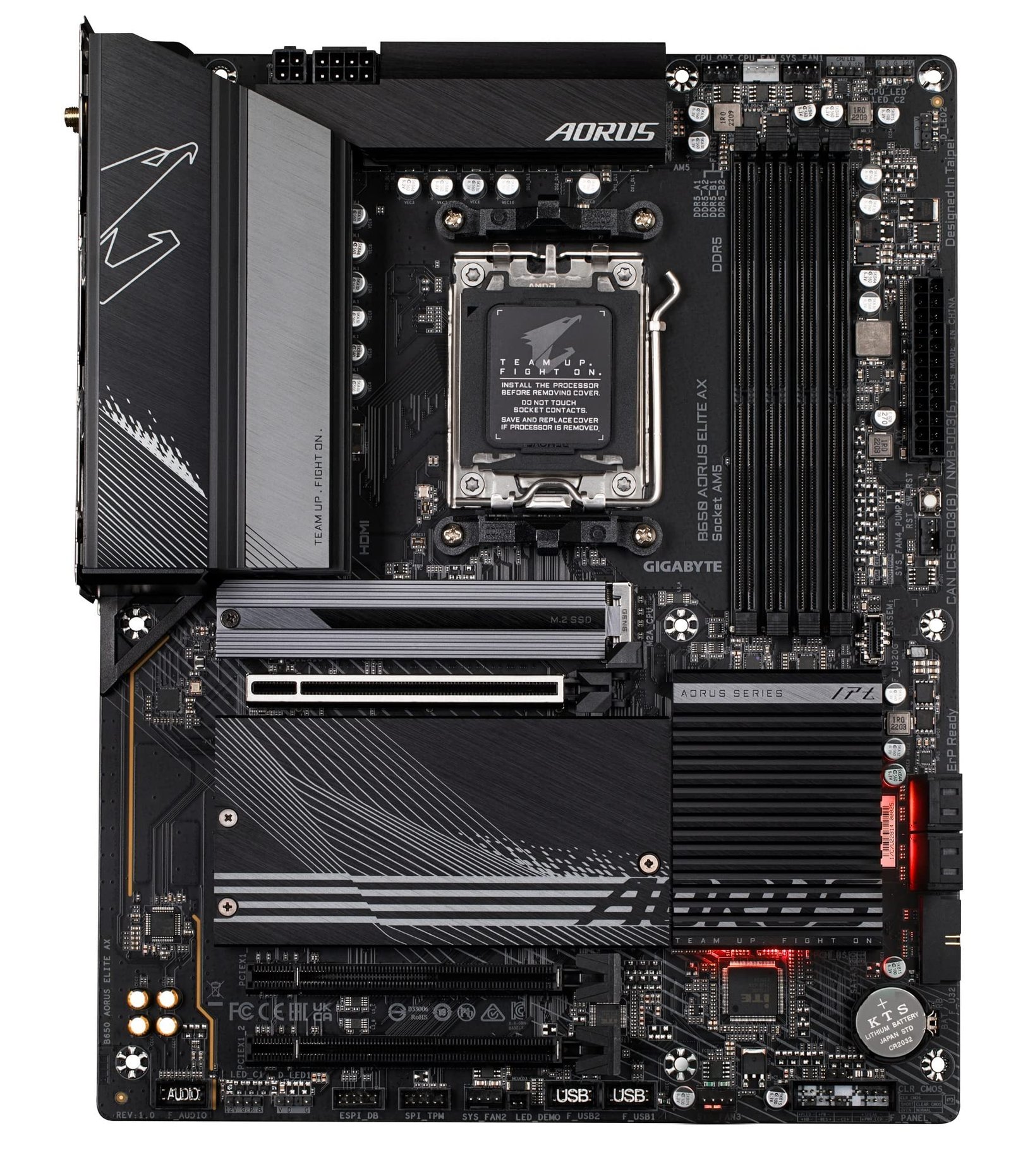 Placa Madre GIGABYTE B650 AORUS Elite AX AM5 ATX DDR5 con WiFi y Bluetooth - Image 2